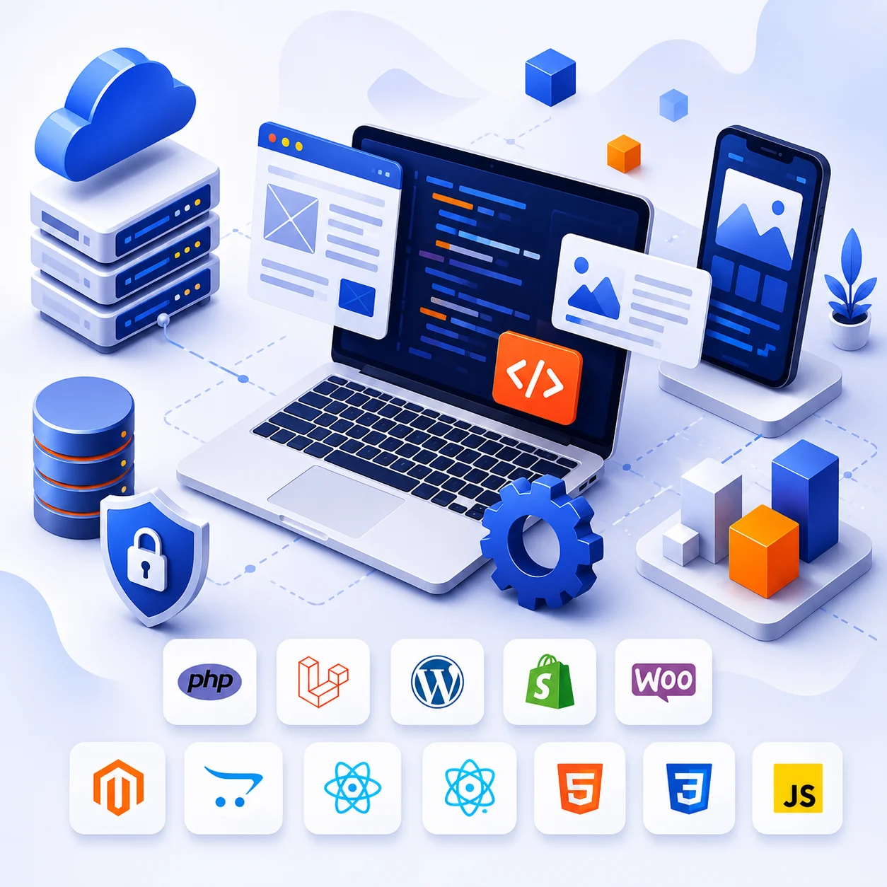 Professional developer multi-monitor workspace